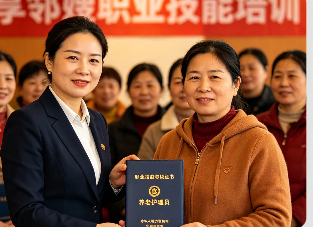 享邻嫂为结业学员颁发证书